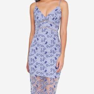 Bardot Elegant Blue Floral Midi Dress